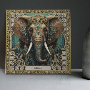 Elephant Spirit Animal Carpetpunk Jewels Altarpiec Ceramic Tile