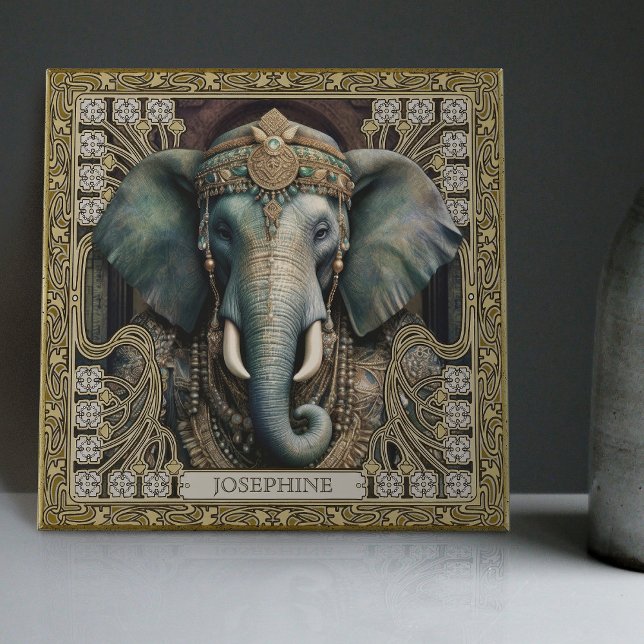 Elephant Spirit Animal Carpetpunk Jewels Altarpiec Ceramic Tile (Creator Uploaded)