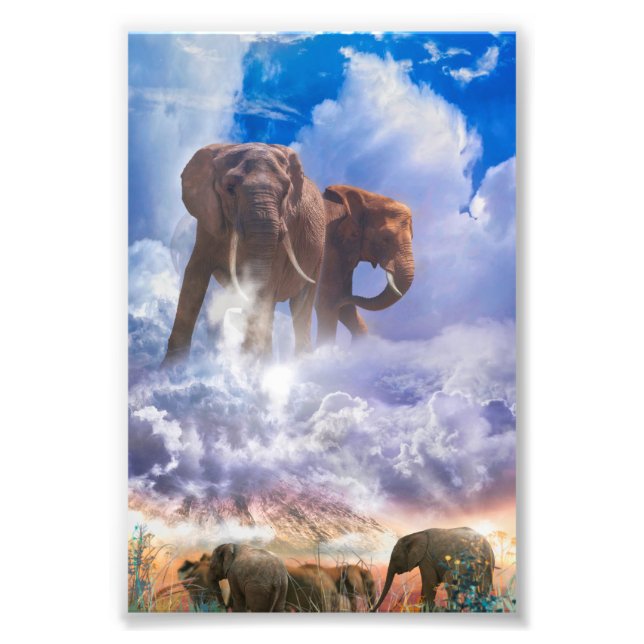 ELEPHANT SPIRITS OF Mount Kilimanjaro Photo Print (Front)