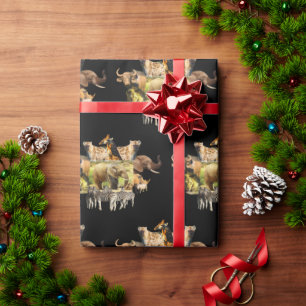 Elephant Splash wildlife frame Wrapping Paper