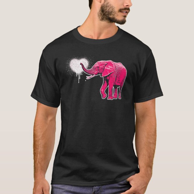 Elephant Spraying Love T-Shirt (Front)
