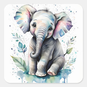 Elephant  square sticker