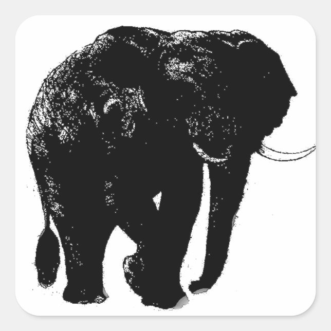 Elephant Square Sticker (Front)