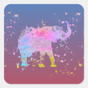 Elephant Square Sticker