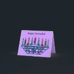 Elephant Star Menorah Cards<br><div class="desc">Graphic illustration of an elephants,  giraffe,  and Star of David menorah design.</div>