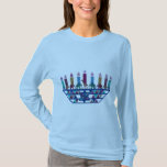 Elephant Star Menorah Shirts<br><div class="desc">Graphic illustration of an elephants,  giraffe,  and Star of David menorah design.</div>