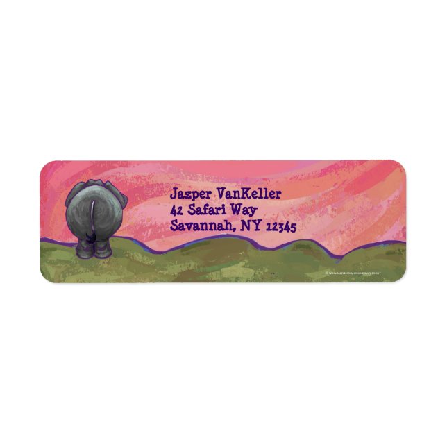 Elephant Stationery Return Address Label (Front)