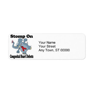 Elephant Stomp On Congenital Heart Defects Return Address Label