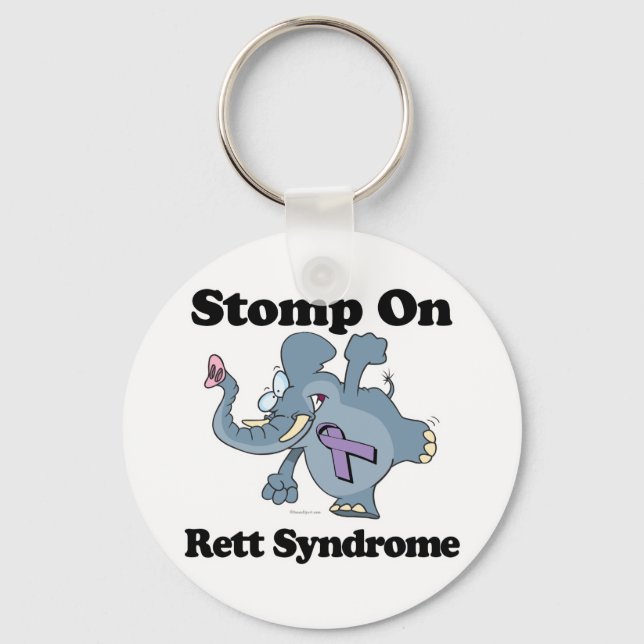 Elephant Stomp On Rett Syndrome Key Ring (Front)