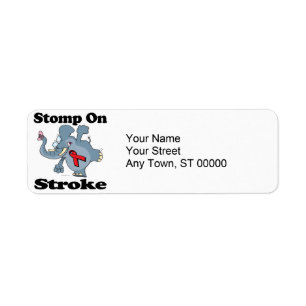 Elephant Stomp On Stroke Return Address Label