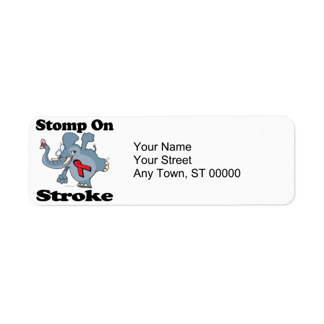 Elephant Stomp On Stroke Return Address Label (Front)