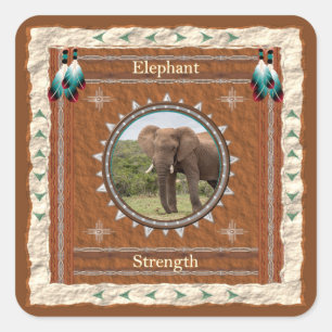Elephant Strength Energy Square Sticker