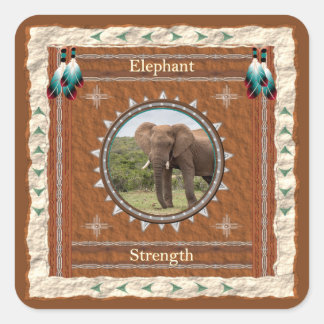 Elephant Strength Energy Square Sticker