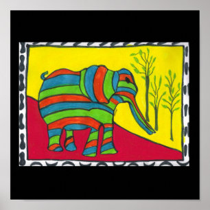 Elephant stroll Canvas print