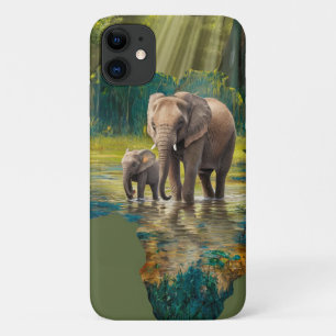 Elephant Stroll Through African Waters iPhone 11 Case