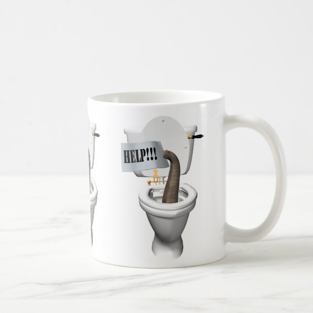 Elephant Stuck In Toilet Coffee Mug (Right)