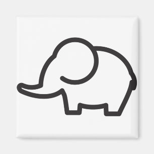 Elephant Stylised Line Art Magnet