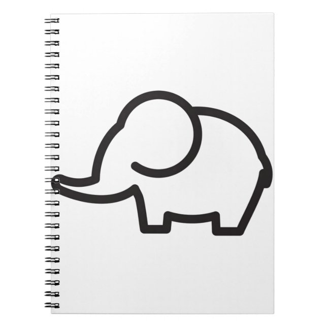 Elephant Stylised Line Art Notebook (Front)