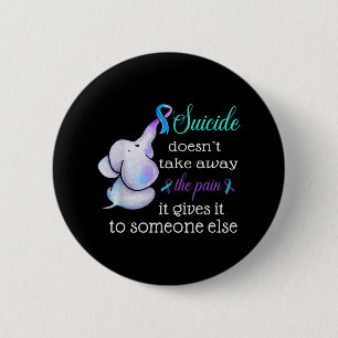 Elephant Suicide Pain Semicolon Suicide Prevention 6 Cm Round Badge