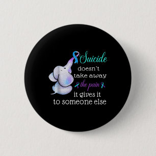 Elephant Suicide Pain Semicolon Suicide Prevention 6 Cm Round Badge
