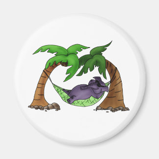 Elephant sunbathing magnet