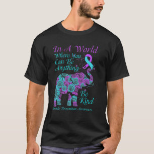 Elephant Sunflower Be Kind Suicide Prevention Awar T-Shirt