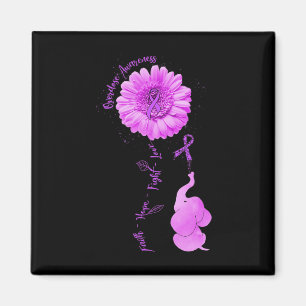 Elephant Sunflower Faith Hope Fight Love Overdose Magnet