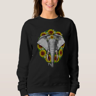 Elephant Sunflowers Animal Hippie Women Girls Kids Sweatshirt