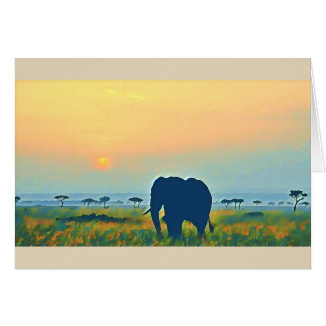 Elephant Sunset (Front Horizontal)