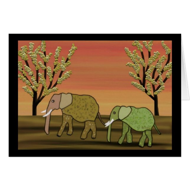 Elephant Sunset Cards (Front Horizontal)