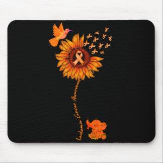 Elephant Suower Orange Ribbon Leukaemia Cancer Mouse Pad