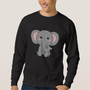 Elephant Sweet Animals Pink Elephant Zoo Animals Sweatshirt