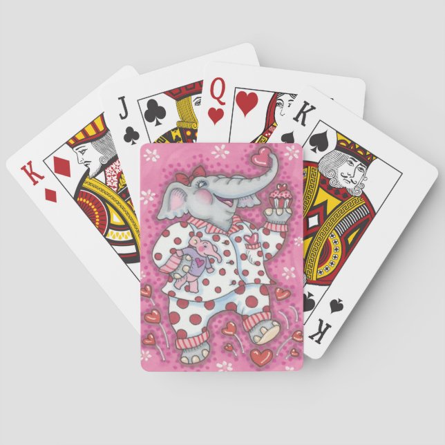 Elephant Sweetheart PINK BICYCLE PLAYING CARDS (Back)