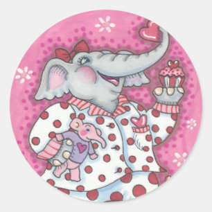 Elephant Sweetheart VALENTINE STICKERS Sheet