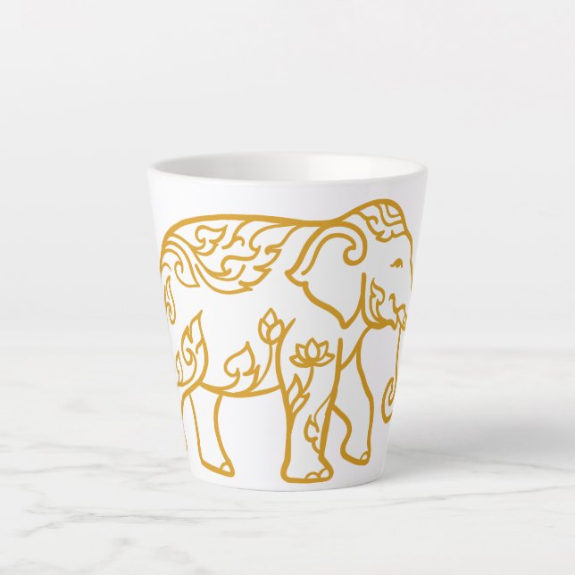 Elephant Thai style for gift you.  Latte Mug (Front)
