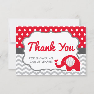 Elephant Thank You Card, EDITABLE COLOR