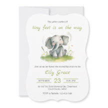 Elephant Theme Baby Shower Invitation