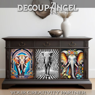 Elephant Theme Set - Decoupage - Wrapping Paper Sheet