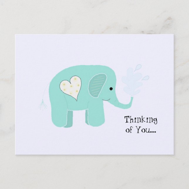 Elephant Thinking of You Postcard (Front)