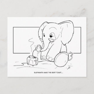 Elephant Toast Postcard