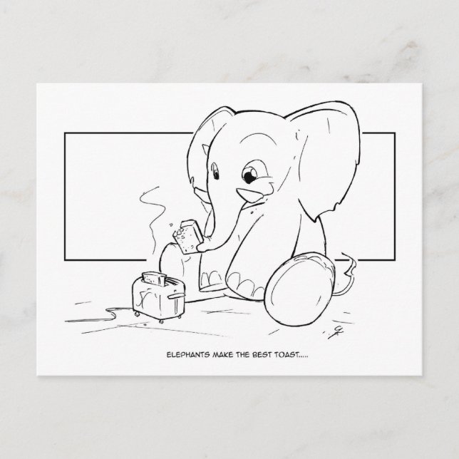 Elephant Toast Postcard (Front)