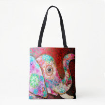 Elephant Tote, Colourful Elephant