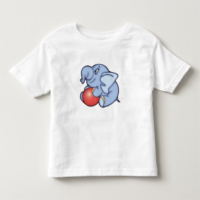 Elephant Toy Blue w/Ball Toddler T-Shirt (Front)