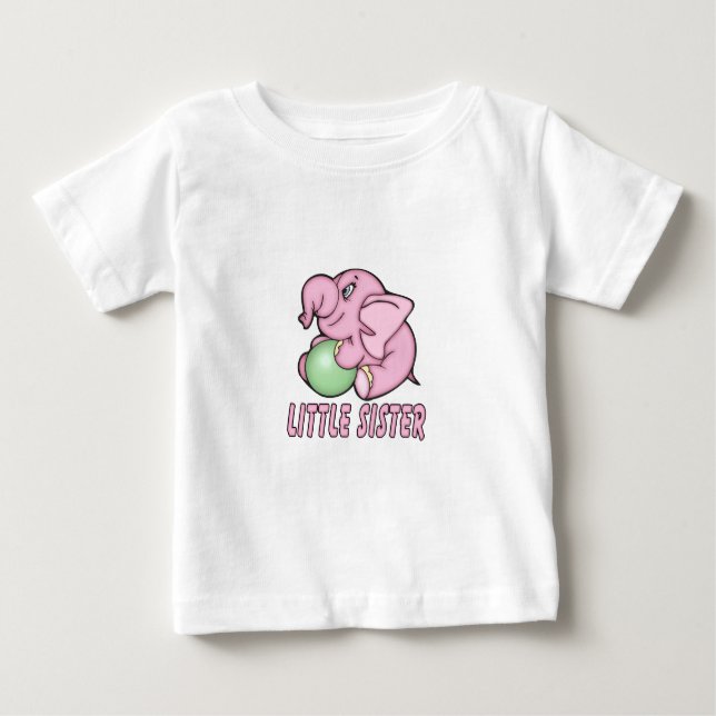 Elephant Toy Little Sister Baby T-Shirt (Front)