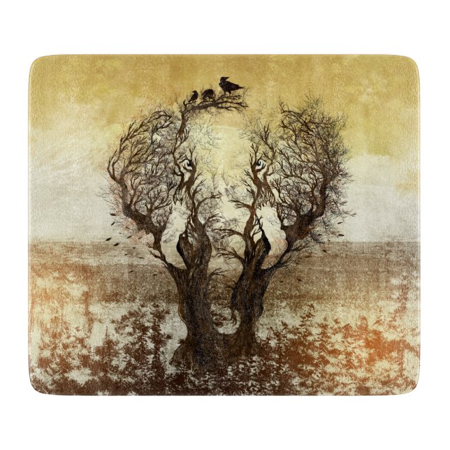 Elephant Tree Abstract Cutting Board (Front)