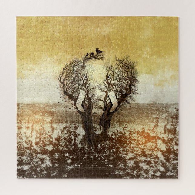 Elephant Tree Abstract Jigsaw Puzzle (Vertical)