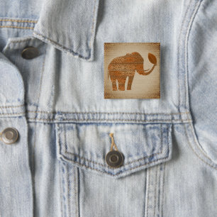 Elephant Tribal Art Design 15 Cm Square Badge