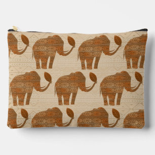 Elephant Tribal Art Design Accessory Pouch