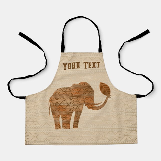Elephant Tribal Art Design Apron (Front)