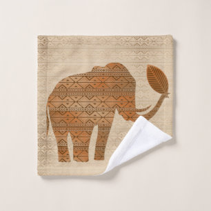 Elephant Tribal Art Design Bath Towel Set